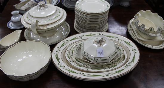 A Wedgwood creamware forty seven piece part dinner service, early 19th century, 39.5cm, some damage